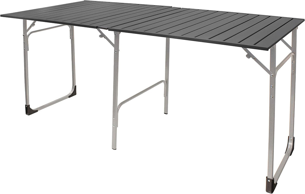 GCI OUTDOOR Slim-Fold Table XL | Portable Outdoor 4-6 Person Dining Table, Heat Resistant Aluminum Tabletop, Perfect for Barbecues, Camping, Picnics & Tailgating