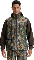 LOOGU Mens Camo Hunting Vest Water-Resistant Sleeveless Jacket with Pockets for Outdoor Fishing Hiking