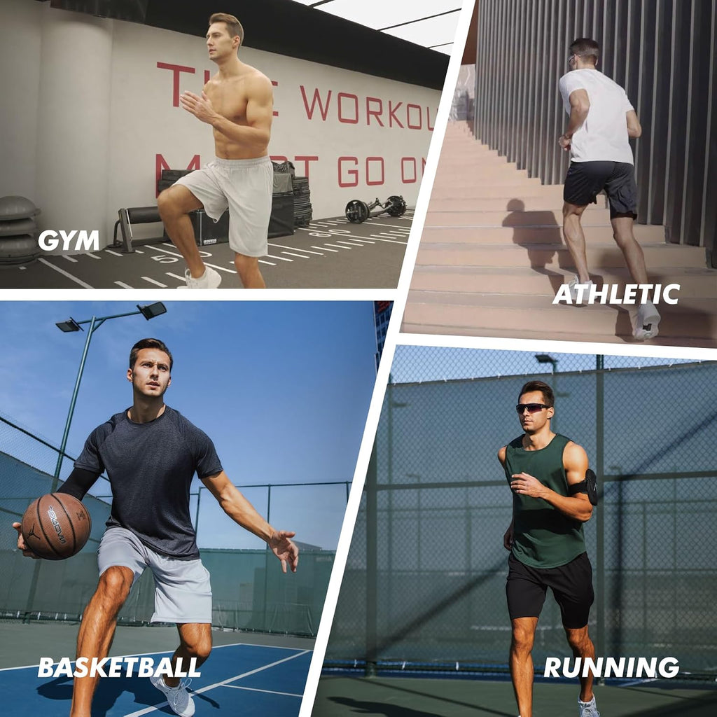 7 Pack Mens Athletic Shorts with Pockets - Gym Basketball Workout Quick Dry