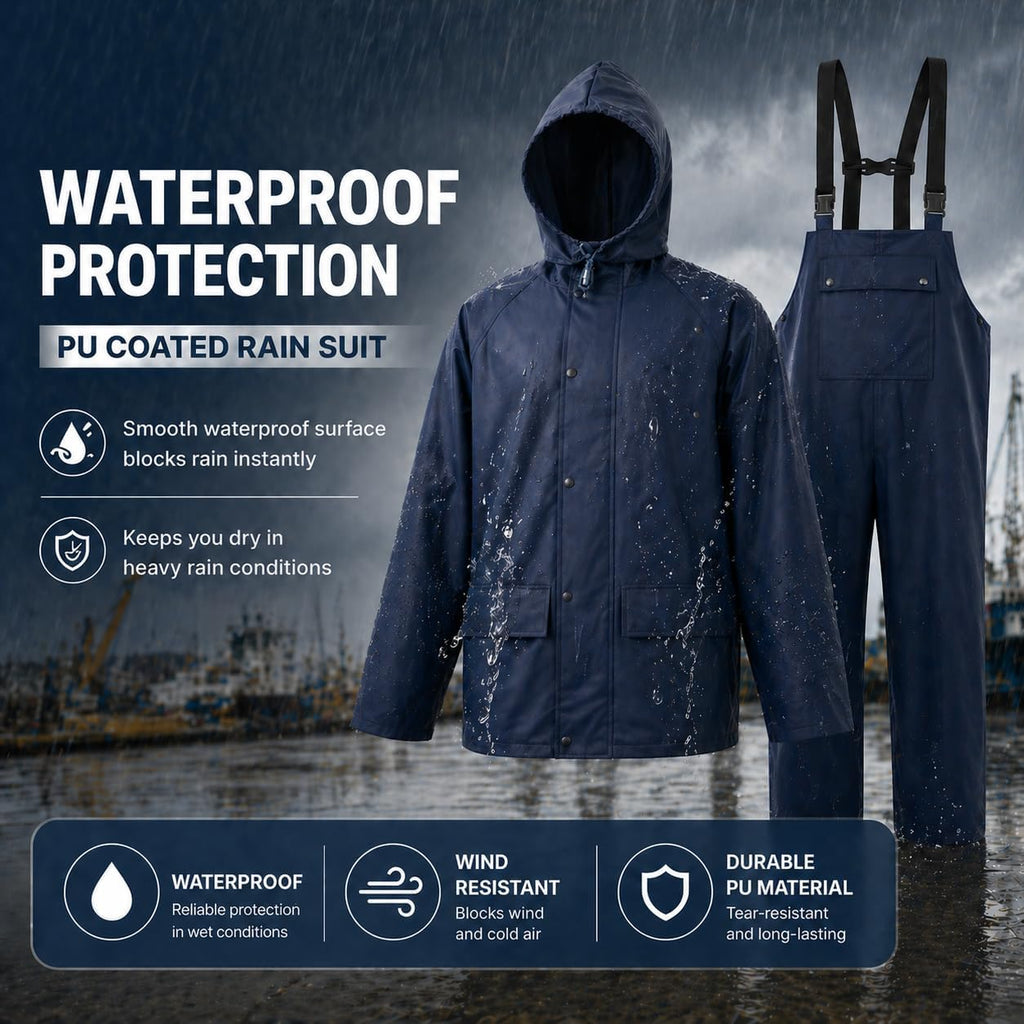 Rain Suit For Men & Women Waterproof Heavy Duty Rain Gear Reflective Jacket for Fishing Outdoor Work Raincoats