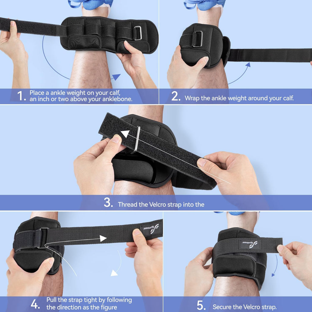Sportneer Adjustable Ankle Weights with Removable Weights, Easy to Adjust