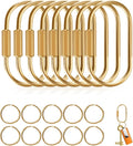Muitcdo Brass Key Rings Bulk, Key Chain Organizer Holder for Men Women with Secure Screw Locking (8 Pack)