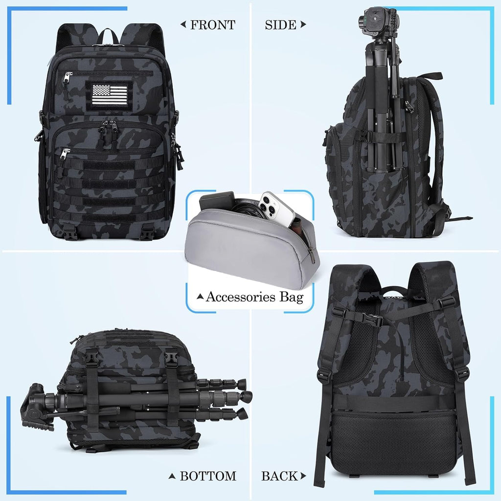 SDYSM Waterproof Camera Backpack 15.6 Inch,Camera Bags for Photographers