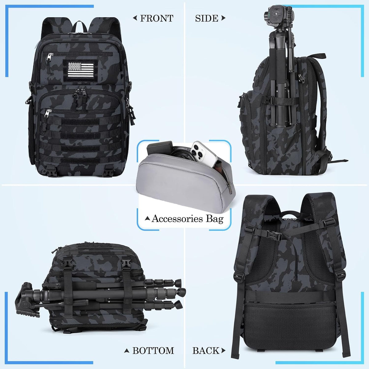 SDYSM Waterproof Camera Backpack 15.6 Inch,Camera Bags for Photographers