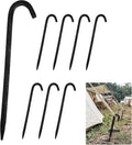 Hand Forged Iron Tent Stakes, 10 Inch Heavy Duty Tent Pegs, 8 Pcs Camping Stakes for Tents, Shelters, Tarps and Reenactments