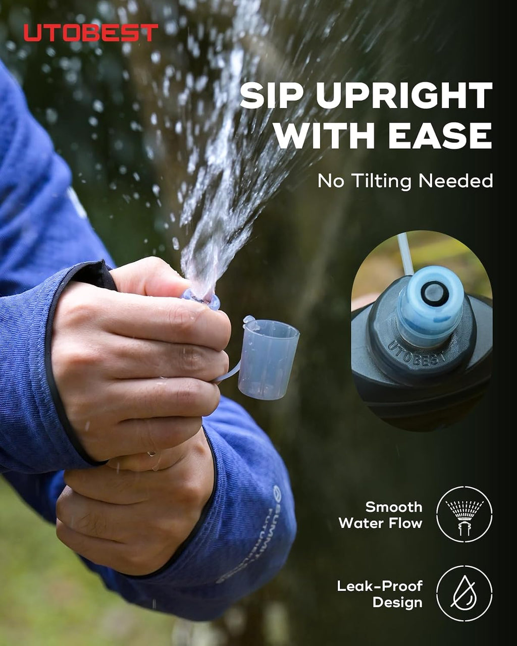 UTOBEST Soft Flask 200ml Collapsible Running Water Bottles
