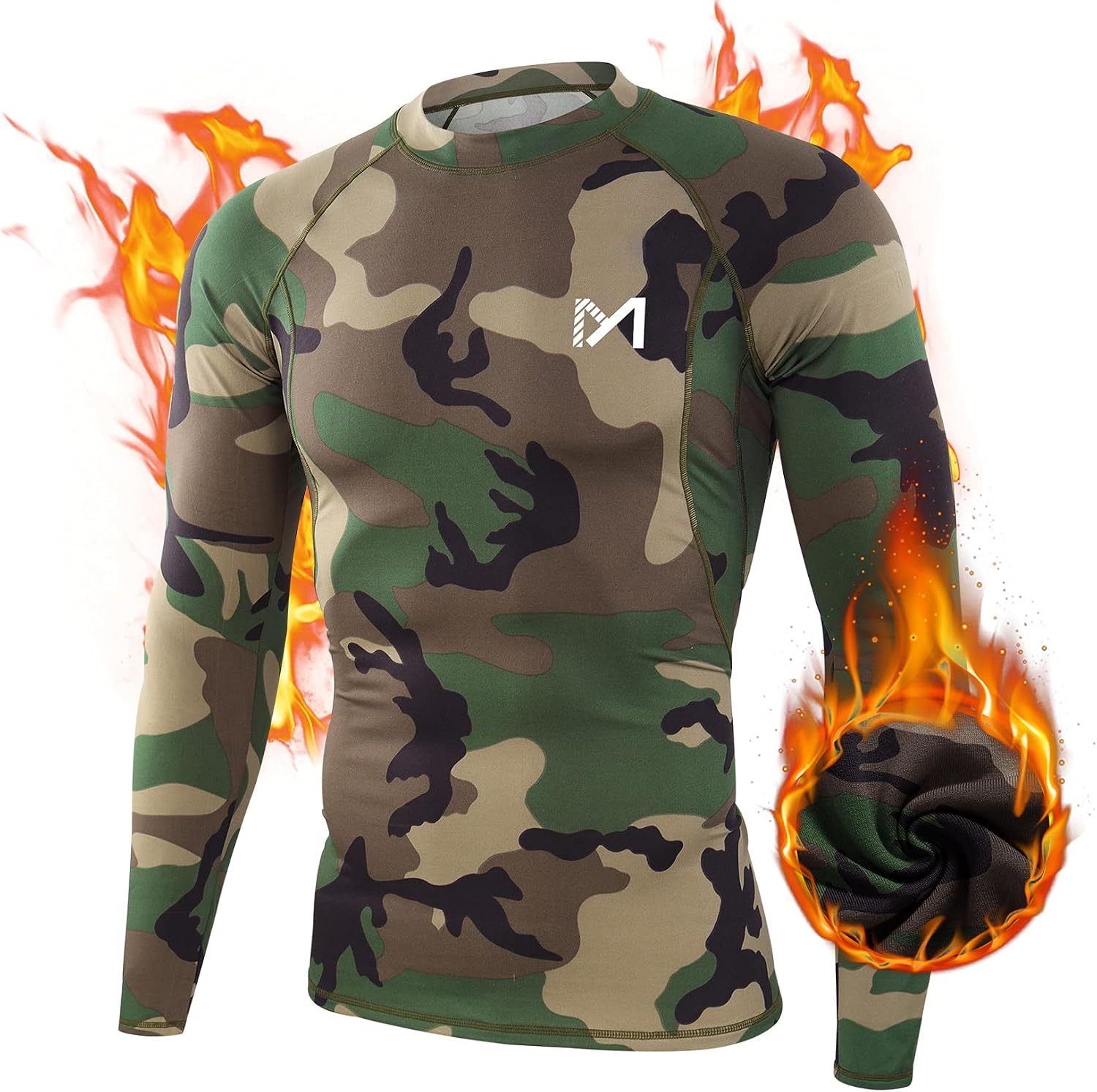 MEETYOO Thermal Underwear for Men, Winter Gear Long Johns Base Layer Top and Bottom Set for Skiing Running