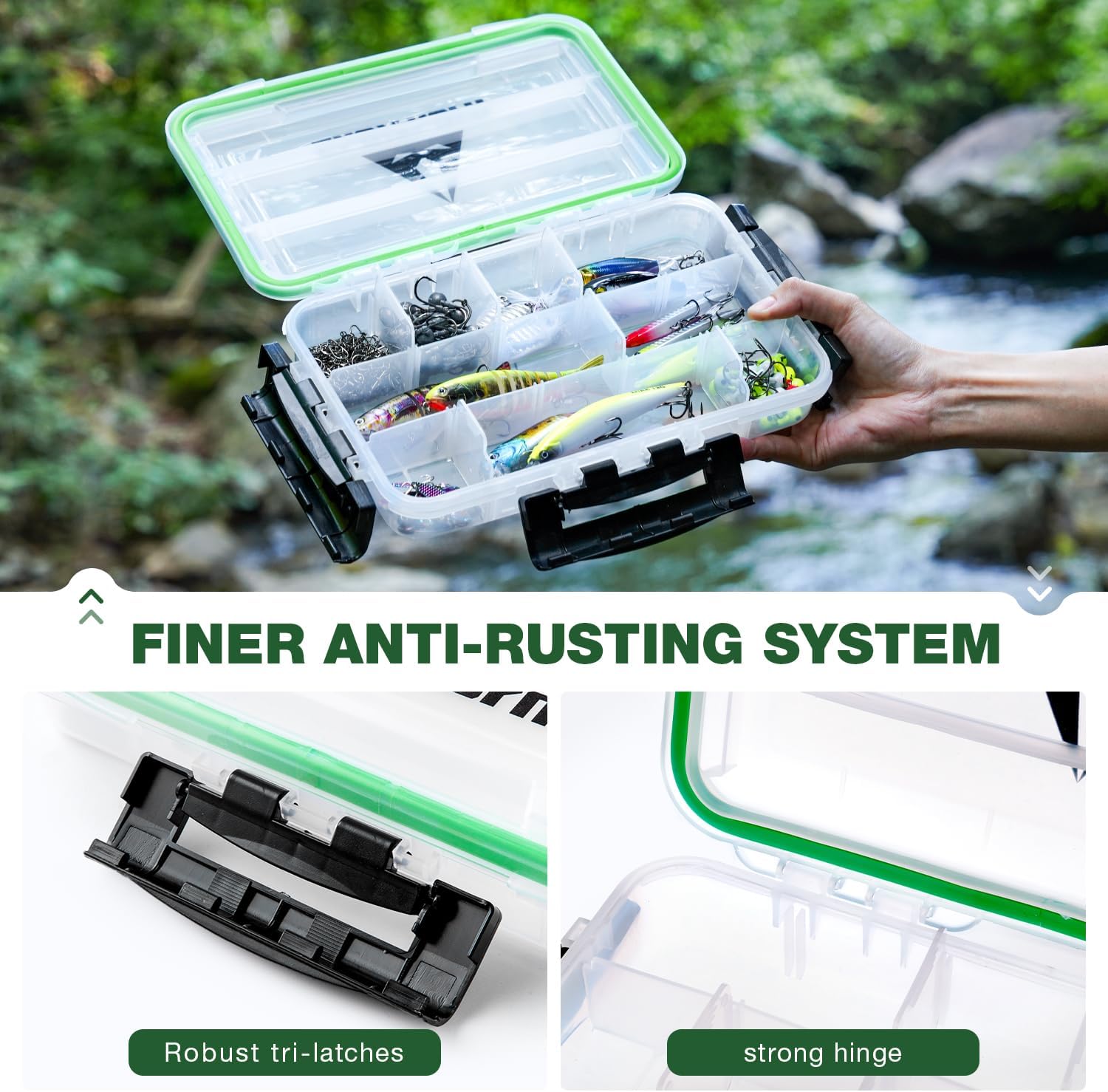 Ghosthorn Waterproof Fishing Tackle Box Organizer 3600 Lure Storage 2 Pack