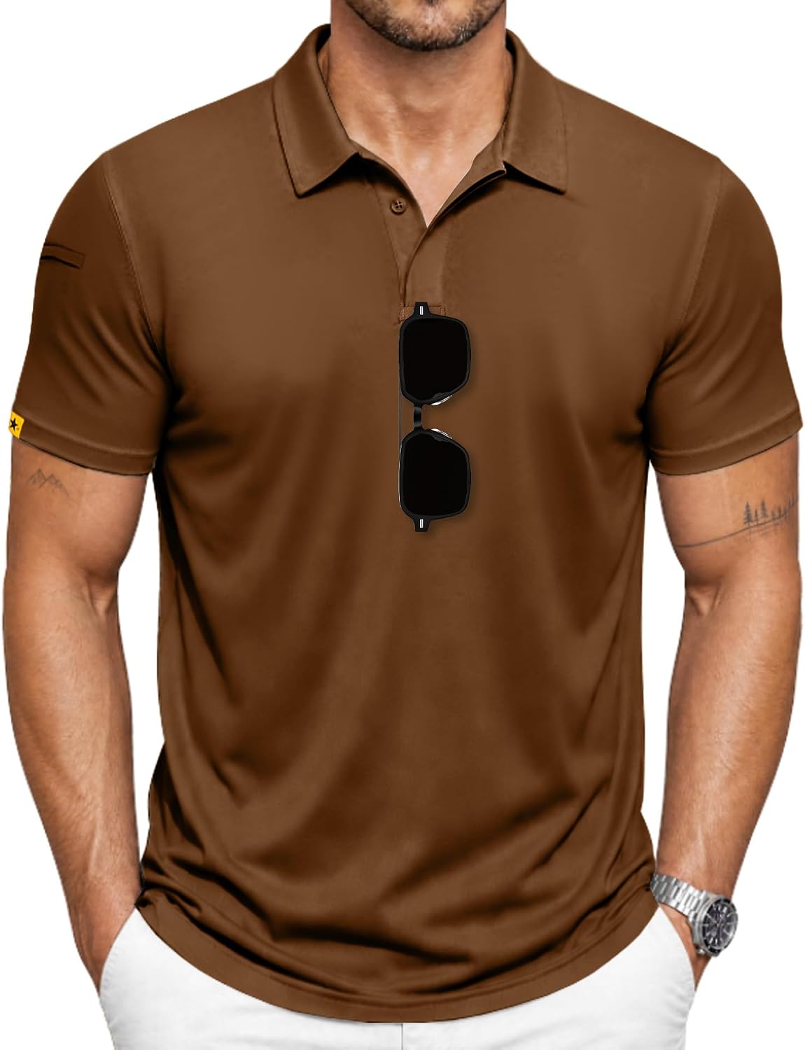 SCODI Mens Polo Shirts Short Sleeve Athletic Casual Golf Collared T-Shirt