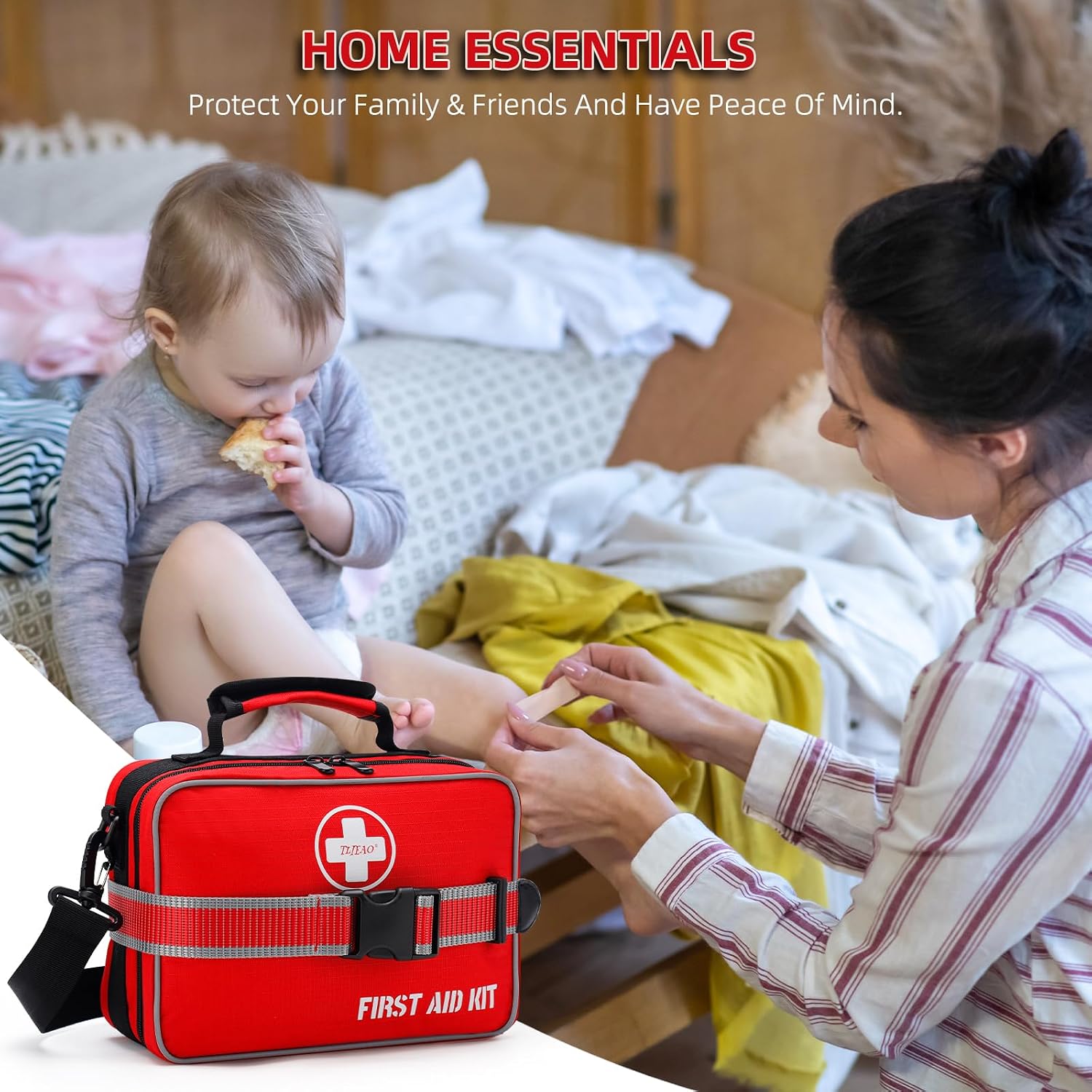 Large 430-Piece Emergency First Aid Kit for Home, Car, Camping
