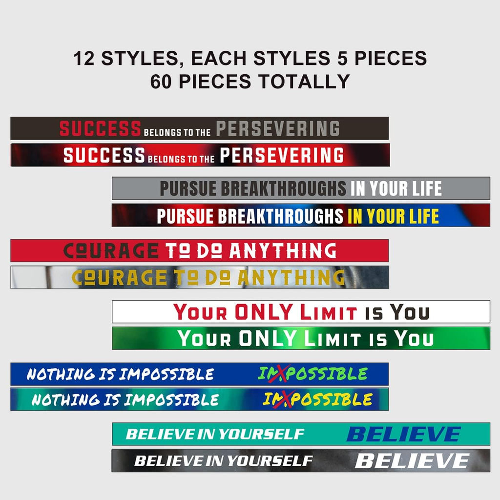 QEERBSIN Motivational Wristbands Inspirational Silicone Bracelets