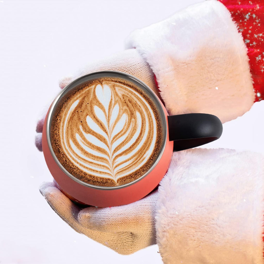 Ideus 16 oz Insulated Coffee Mug with Handle and Lid (Jellyfish Red)