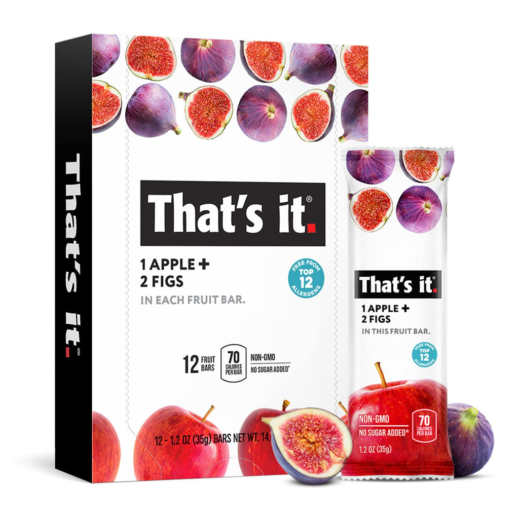 That's it. Apple + Cherry 100% Natural Real Fruit Bar, Best High Fiber Vegan, Gluten Free Healthy Snack, Paleo for Children & Adults, Non GMO No Sugar Added, No Preservatives Energy Food (12 Pack)