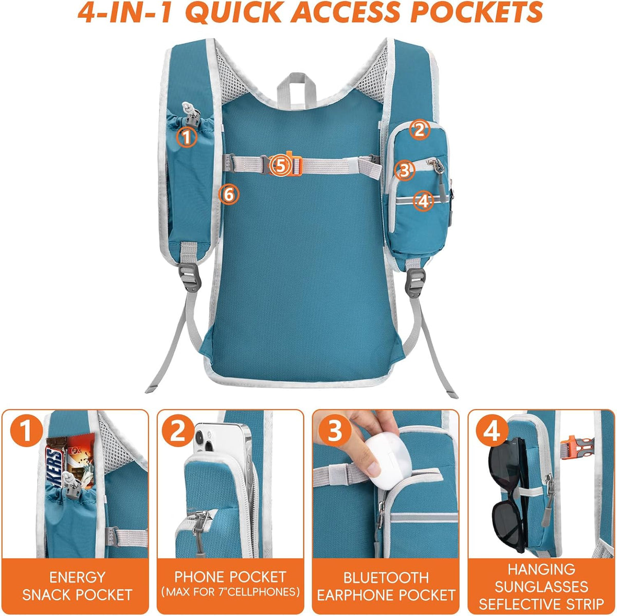 Seektop Small Hiking Backpack Expandable 12L-16L