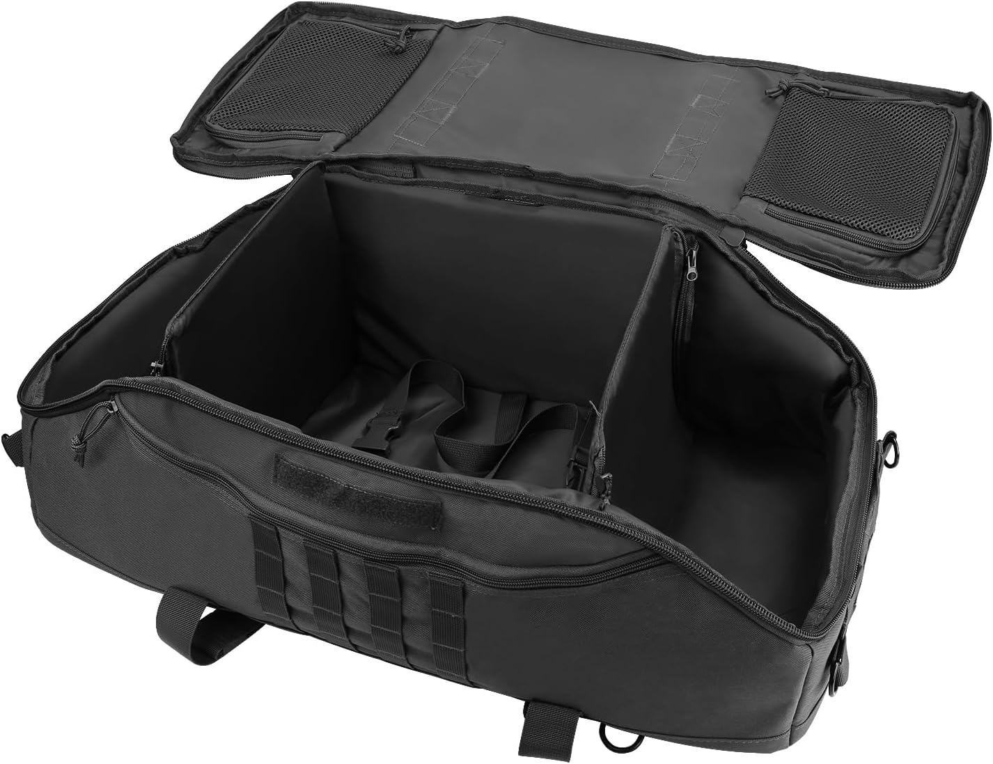 Hannibal Tactical 65L Large Duffle Bag, 3-in-1 Tactical Backpack MOLLE Pack for Sports, Gym, Outdoor, Black
