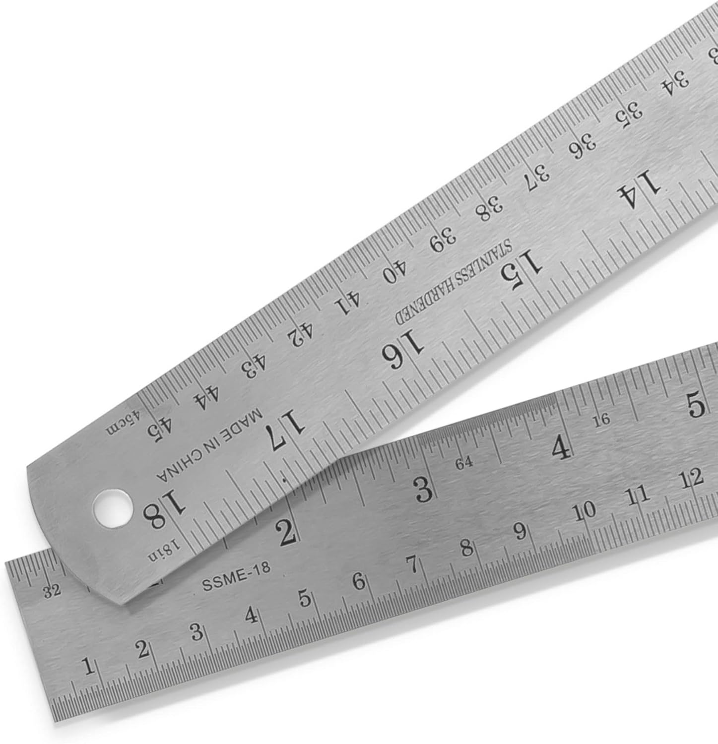 2 Pack Pacific Arc 12 Inch Stainless Steel Ruler with Inch/Metric Conversion Table
