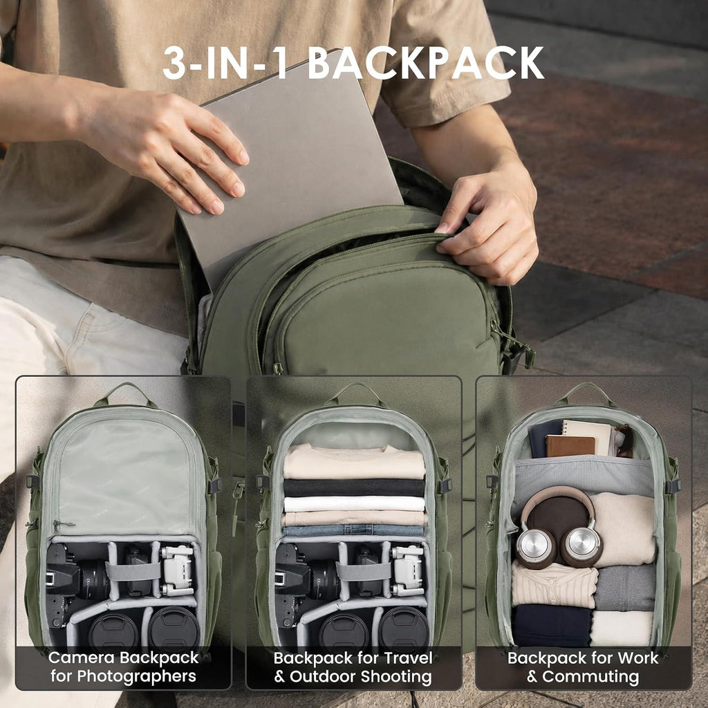 TARION Urban Camera Backpack for Photographers 21L ROVE FX21 Green