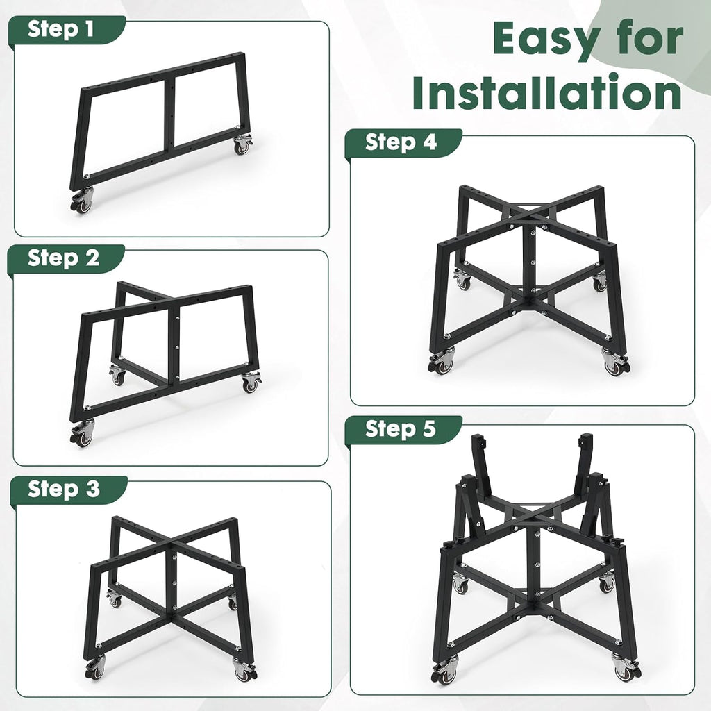 Green Big Egg Nest, Rolling Cart for Big Green Egg Accessories
