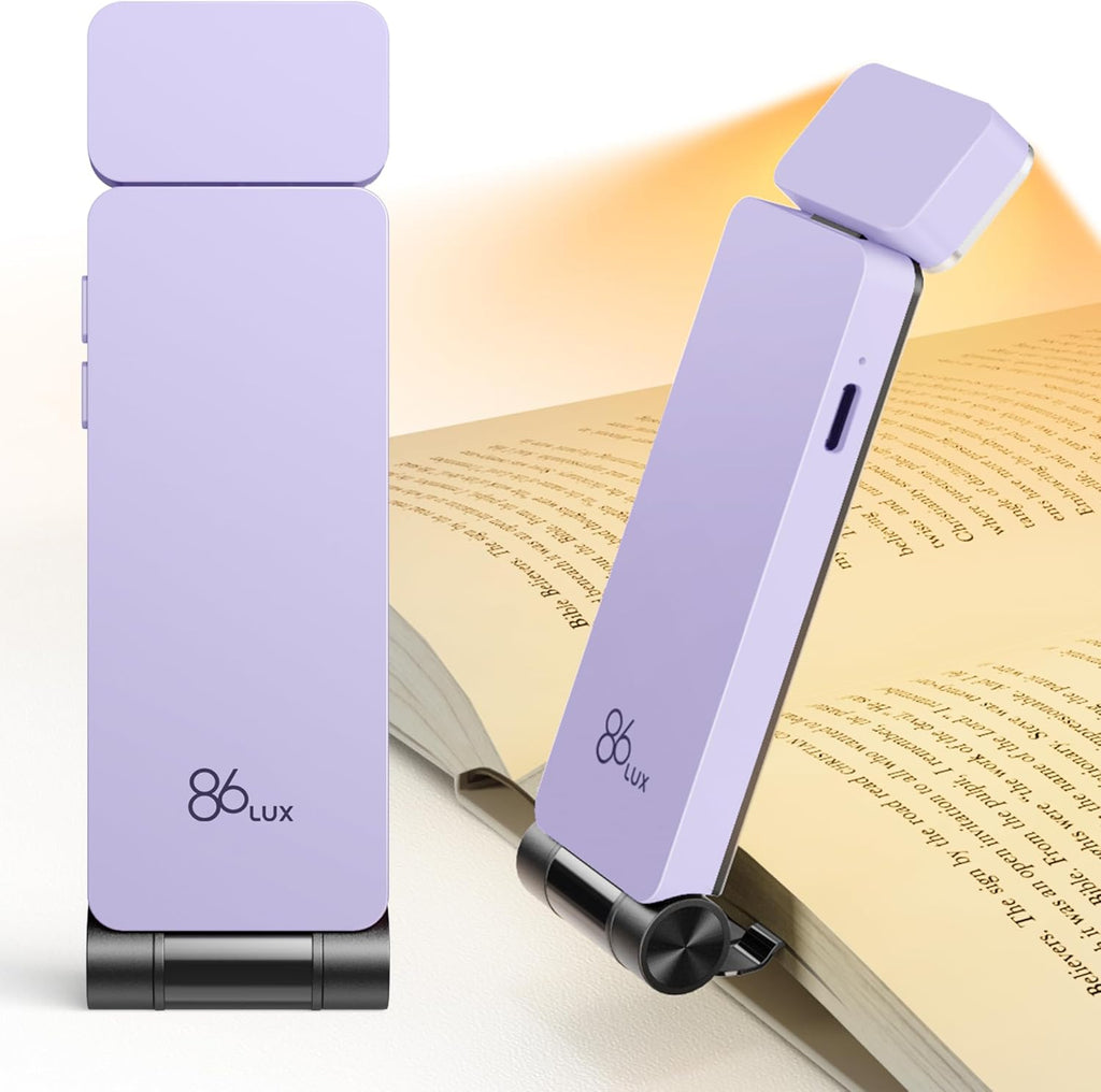 86lux Book Light, Rechargeable Reading Lights for Books in Bed