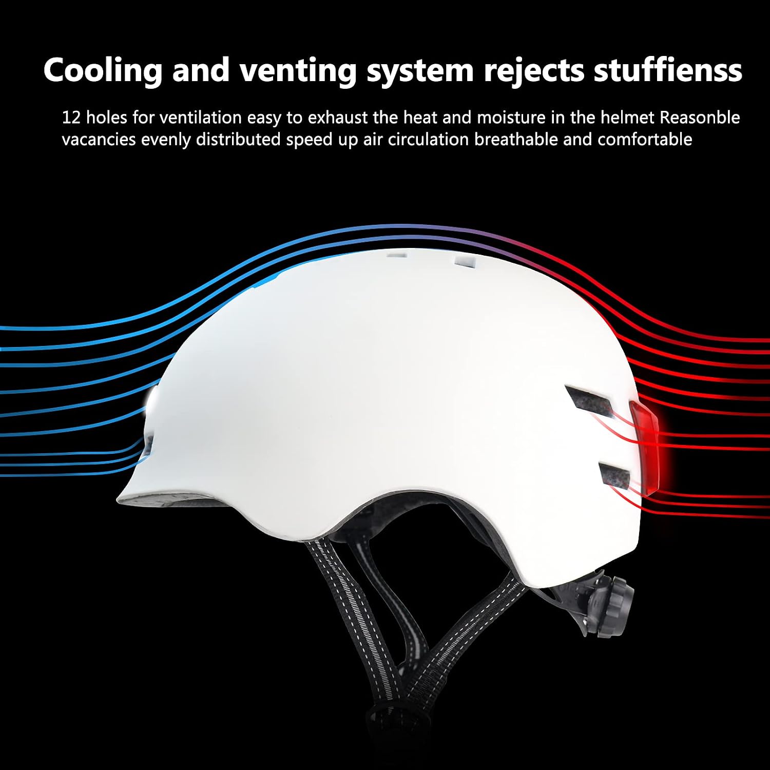 Adult Bike Helmet with LED Lights, Lightweight Adjustable Bicycle Helmet for Men Women, Safety Certified Cycling Helmet for Urban Commuting, Road Cycling, Skateboard and Scooter Riding