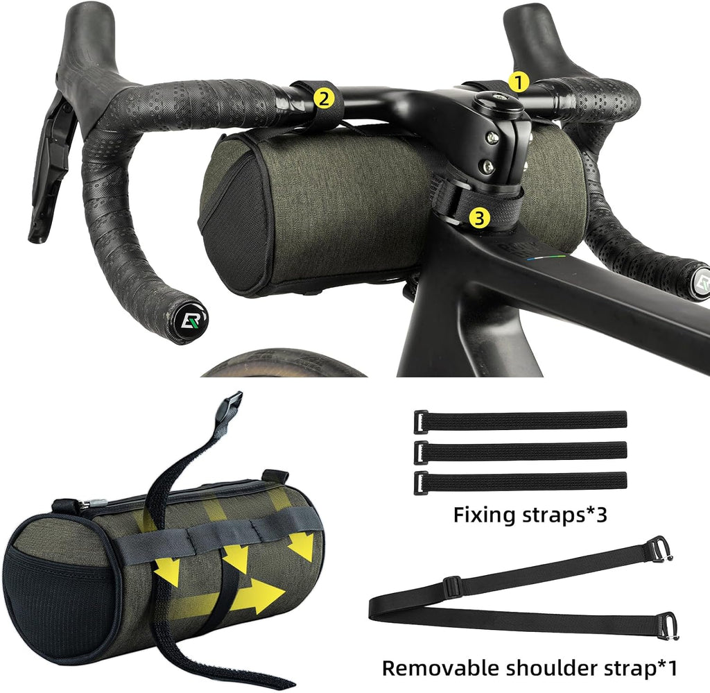 ROCKBROS Bike Handlebar Bag 2L Lightweight 4 Mounting Ways on Frame/Seat