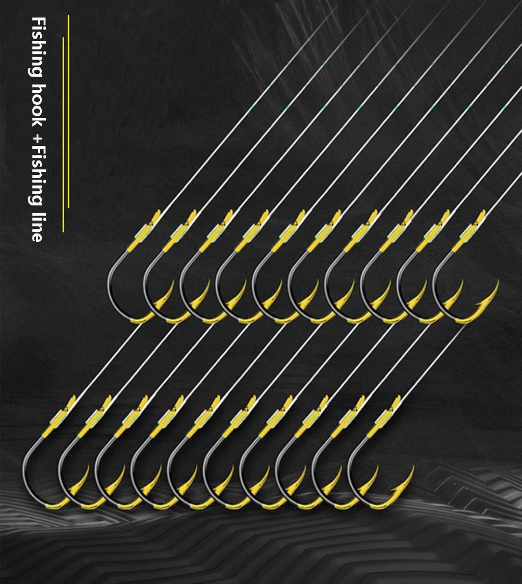 Dyxssm Small Fishing Hooks with Line, Pre Tied Tiny Fishing Hook on Nylon Line (Pack of 20)