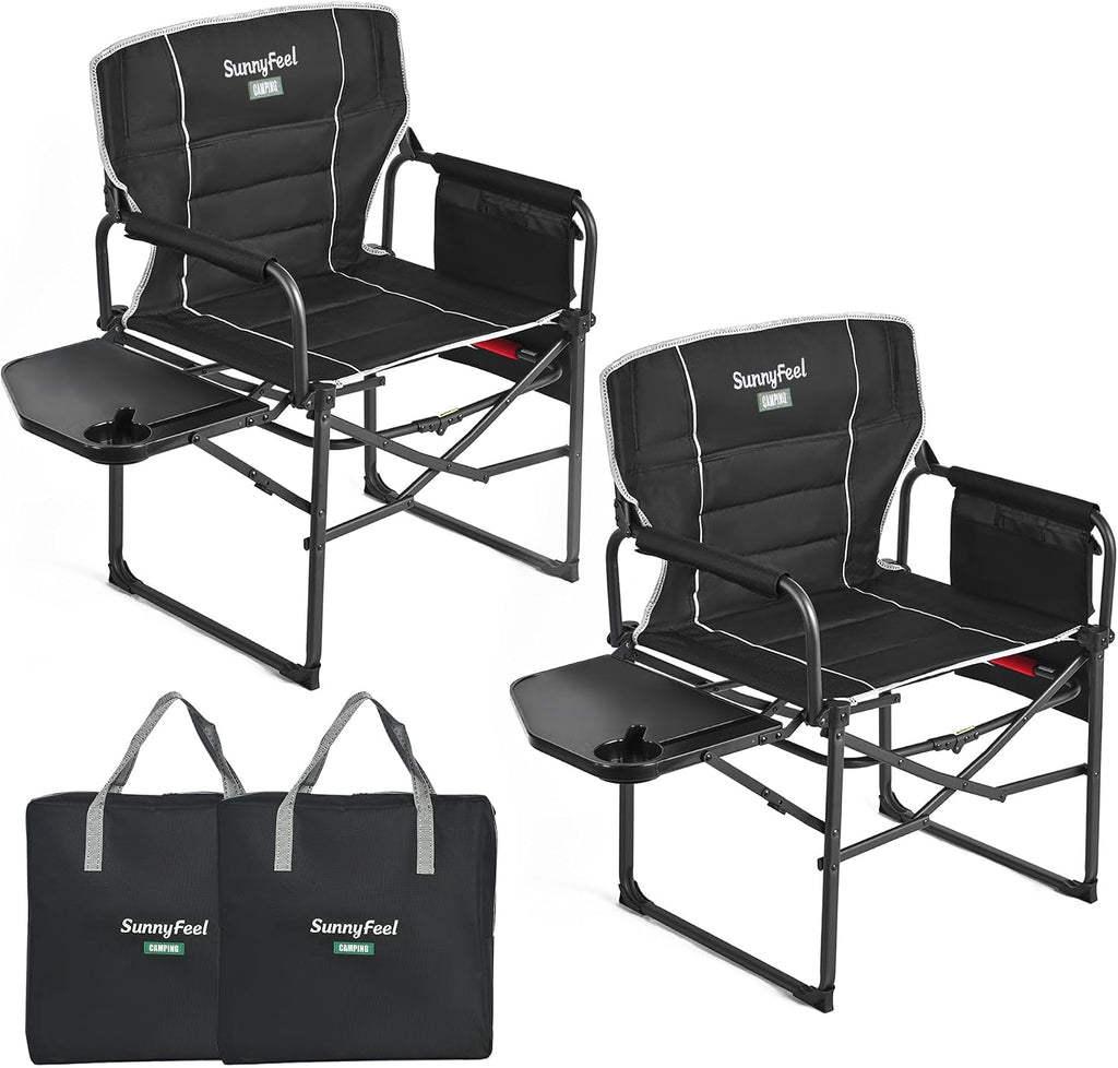 SUNNYFEEL Oversized Directors Camping Chair for Adults with Side Table