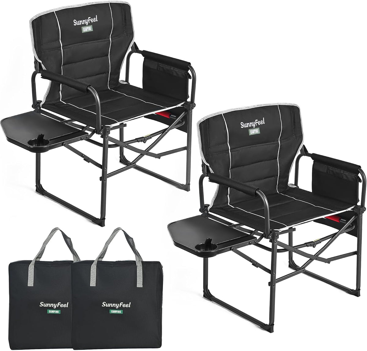 SUNNYFEEL Oversized Directors Camping Chair for Adults with Side Table