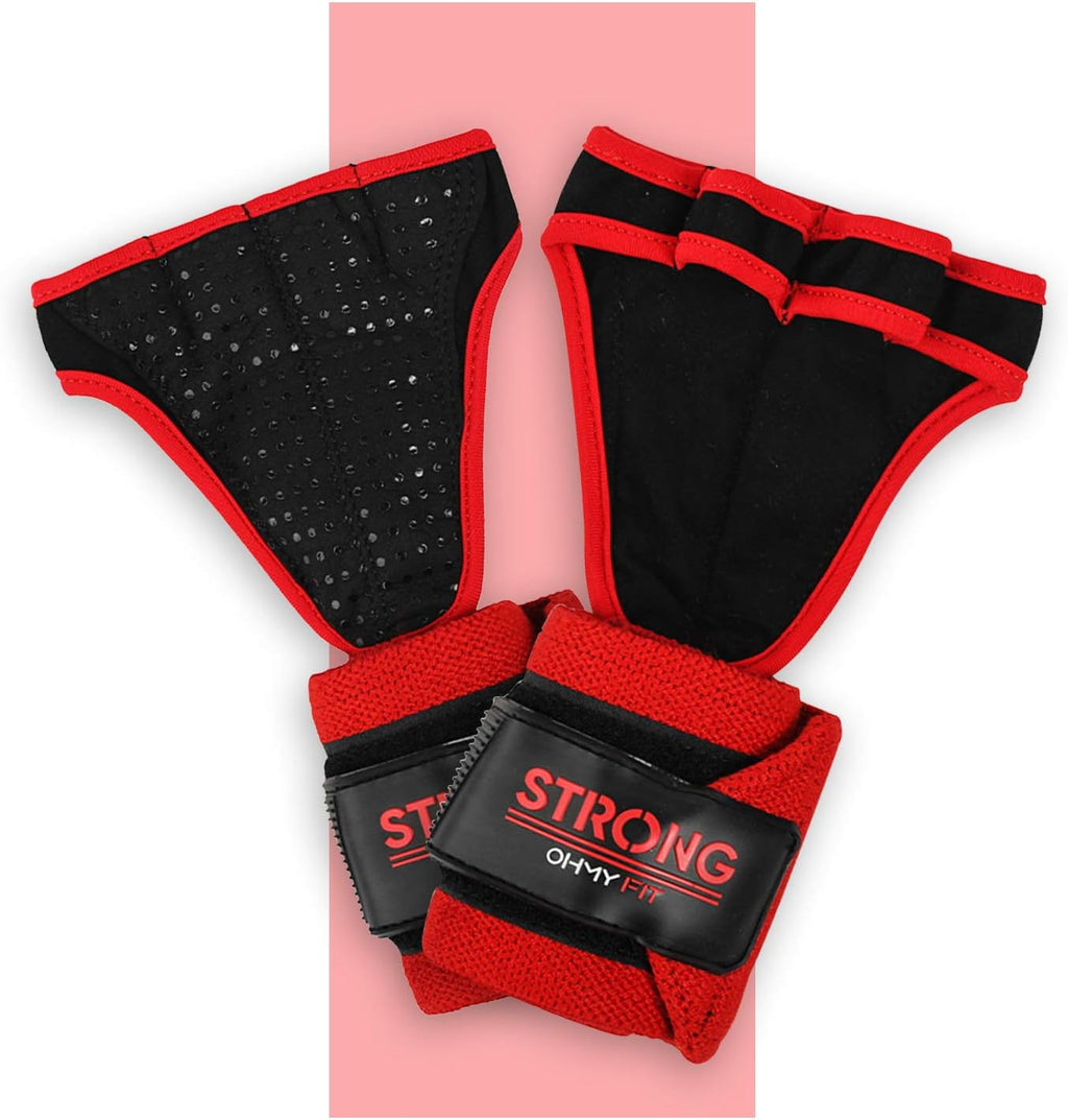 Men's Heavy Duty Wrist Wrap Gloves - Ideal for Workouts, Gym, Deadlifts, and Crossfit with Wrist Palm Protection