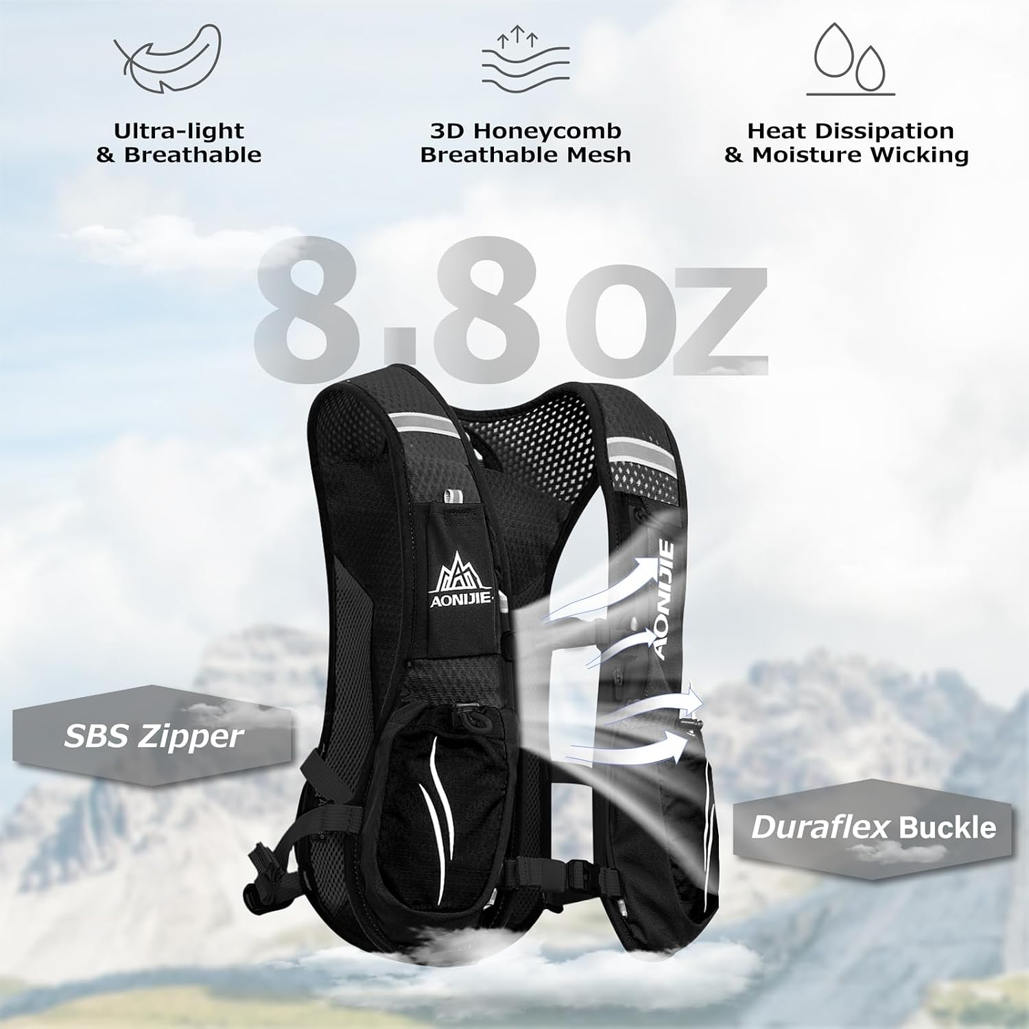 Azarxis Hydration Running Vest Backpack Pack 5L 5.5L for Women and Men Jogging Trail Race Marathon Cycling Hiking