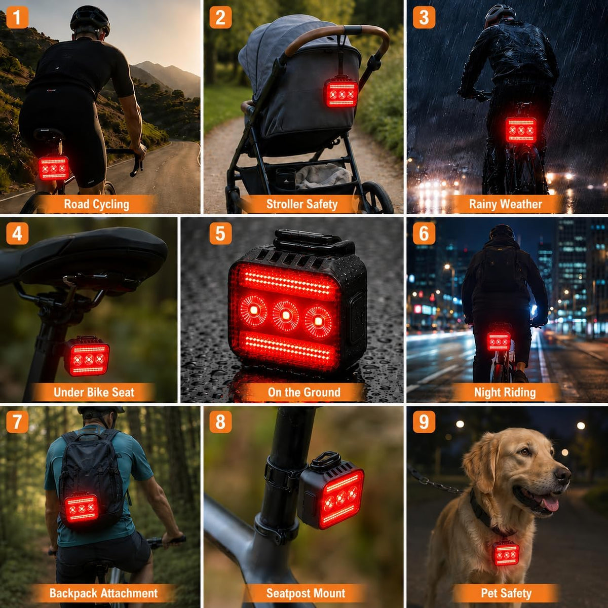 Bike Lights Front and Back Set for Night Riding,Rear Bicycle Light