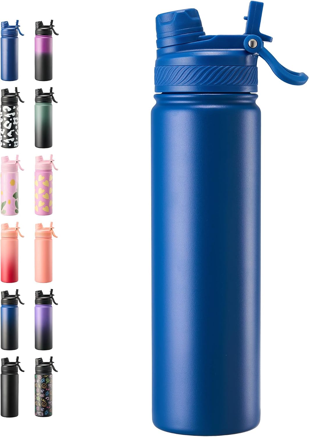 Fijinhom Insulated Stainless Steel Water Bottle, type 17,Black+Green&Black
