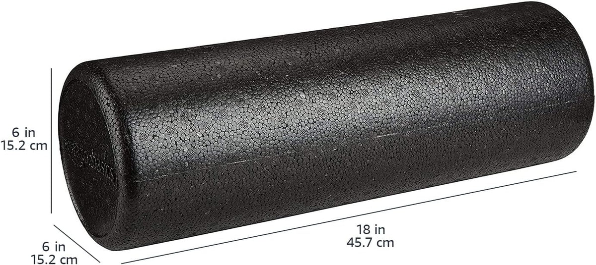 Amazon Basics High-Density Foam Roller for Exercise and Recovery, 18 Inches, Black
