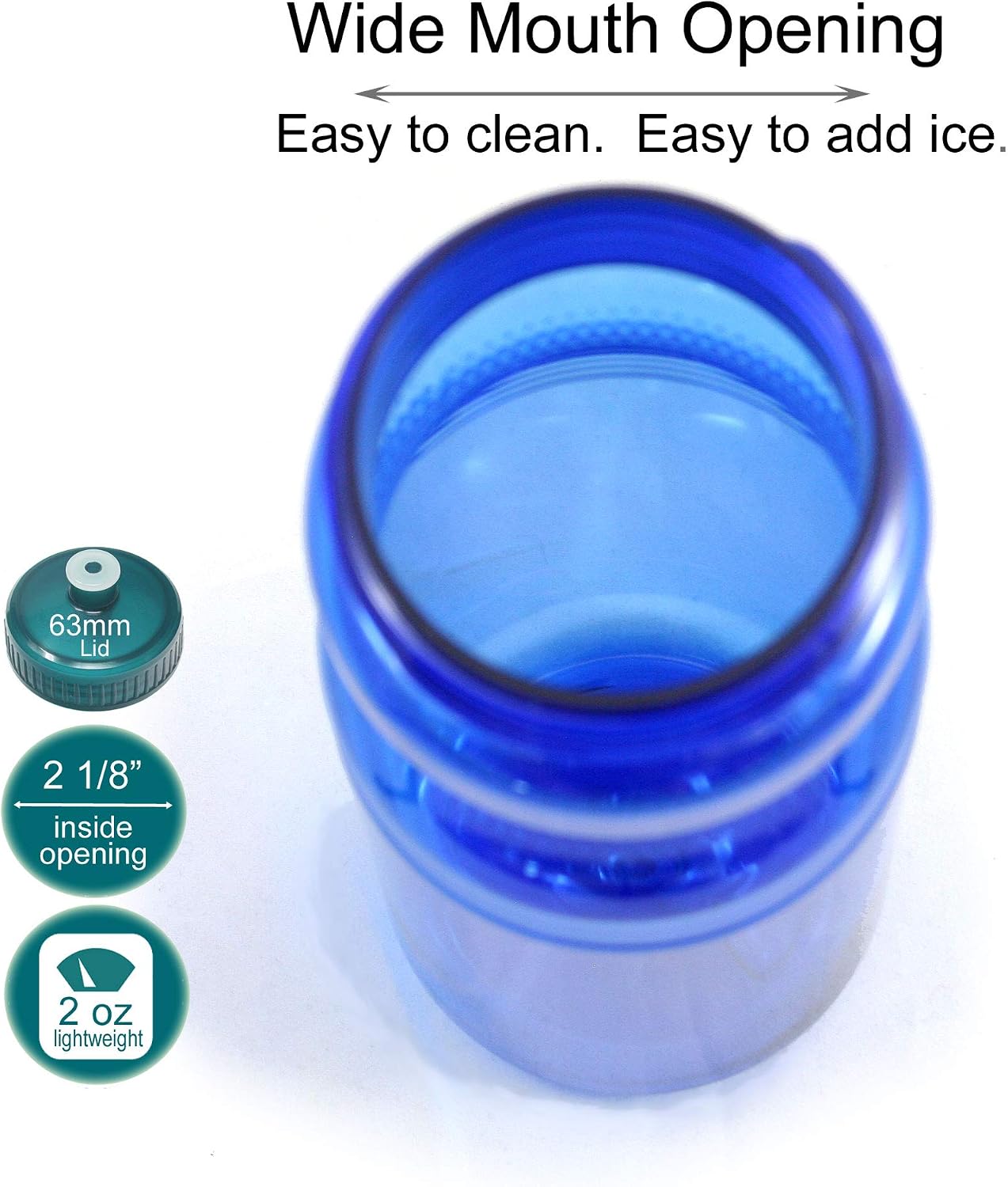 Rolling Sands BPA-Free 24 Ounce Blue Water Bottles, 3 Pack, Made in USA