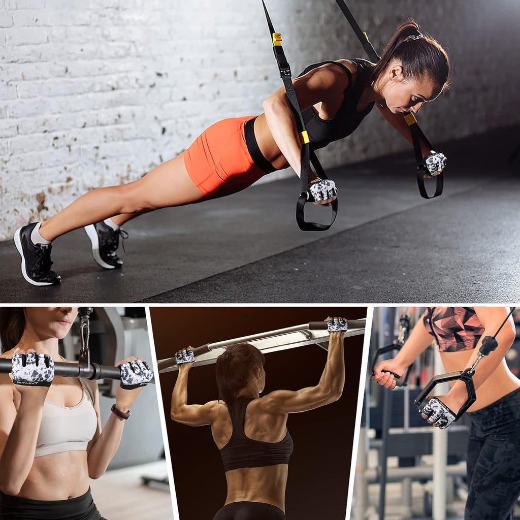 Minimal Workout Gloves for Women Men, Micro Fingerless Gym Gloves Grip Pads