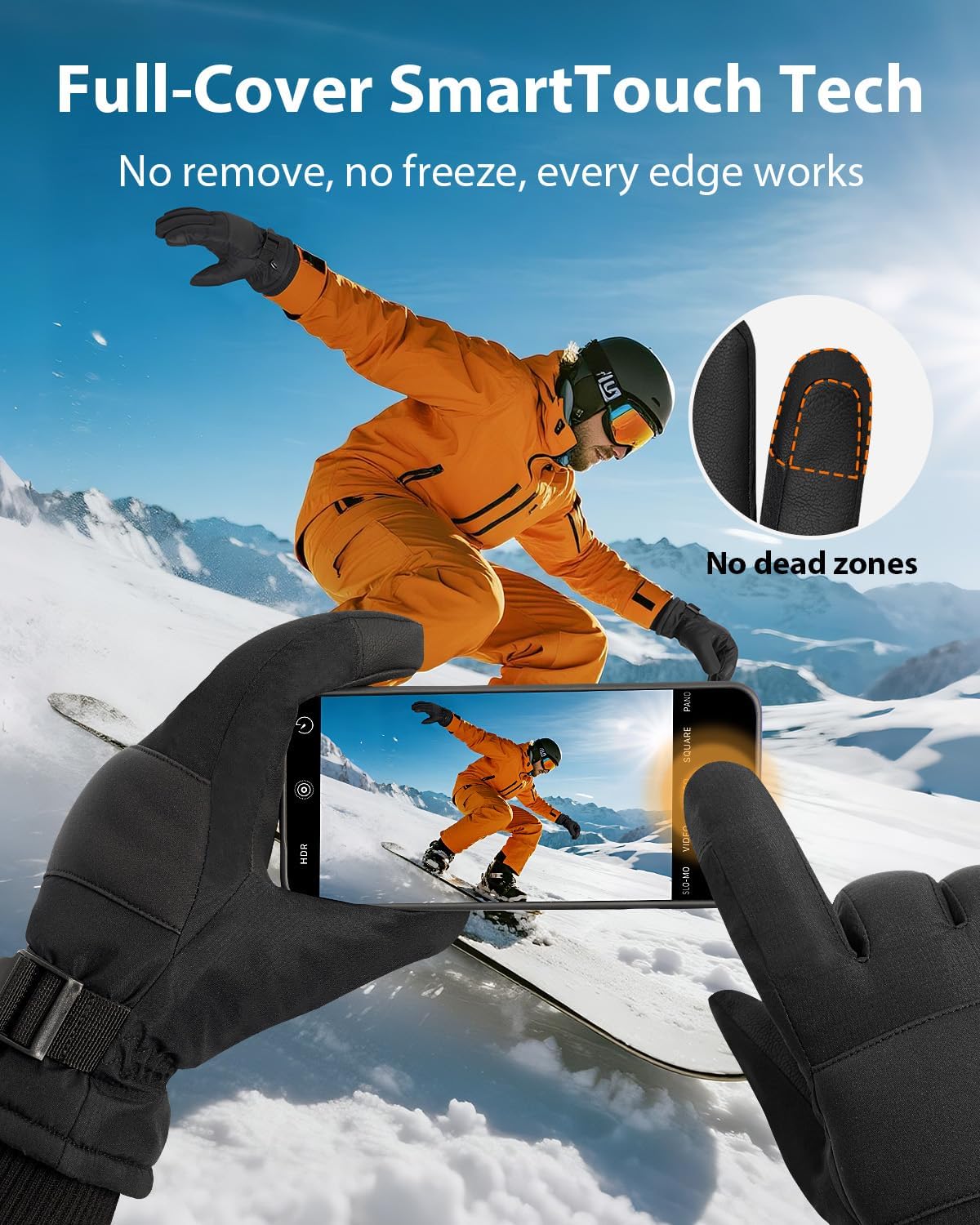 Pixel Panda 3M Winter Gloves for Men Waterproof Warm Snow Glove for Women