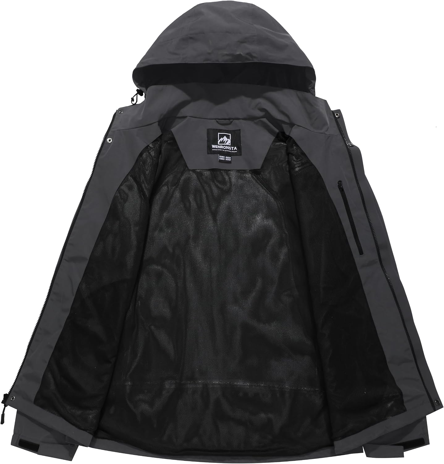 WENRONSTA Men's Lightweight Rain Jacket Waterproof Windbreaker Hooded Raincoat Shell Jacket Outdoor Hiking Fishing Travel