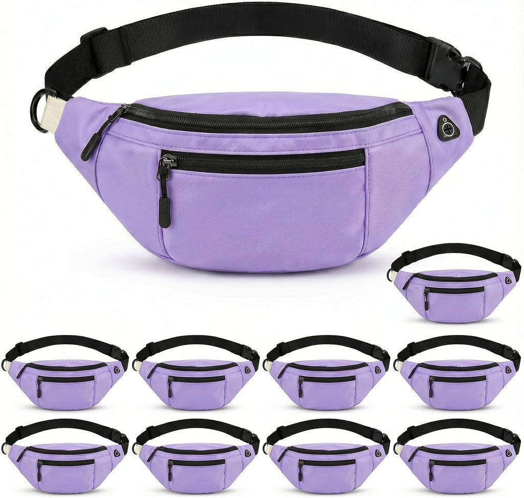 10 Pack Light Green Fanny Packs Bulk for Men and Women, Crossbody Waist Bag