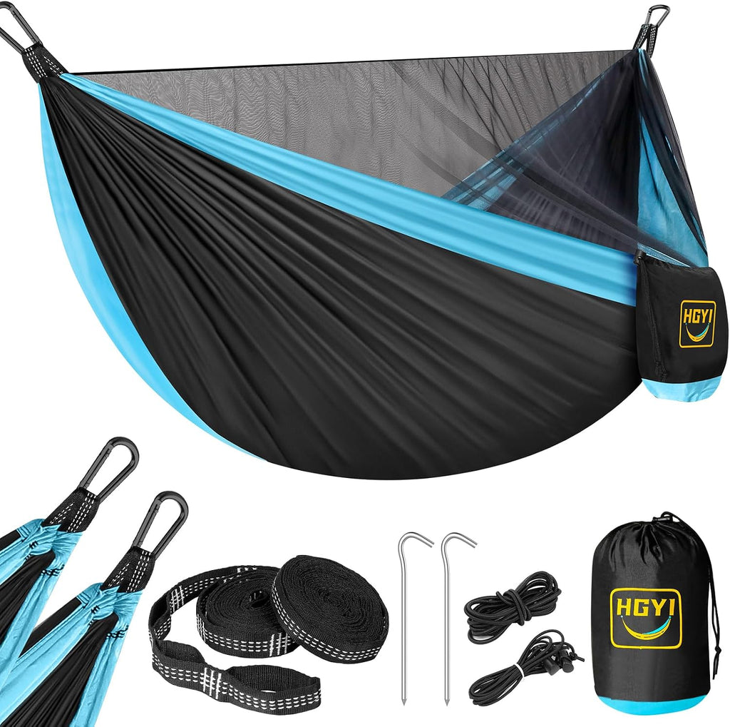 Camping Hammock Mosquito Net,Double & Single Portable Hammocks for Small Hammocks with 2 Tree Straps,Hammock Tent for Travel Camping,Camping Accessories for Indoor Outdoor Hiking Backpacking