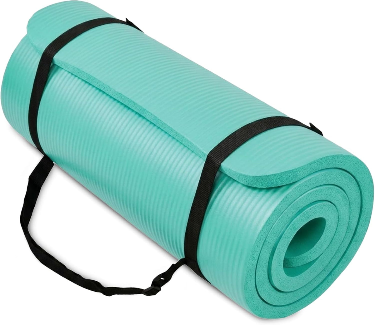 BalanceFrom All Purpose 1-Inch Extra Thick High Density Anti-Tear Exercise Yoga Mat with Carrying Strap, Multiple Colors