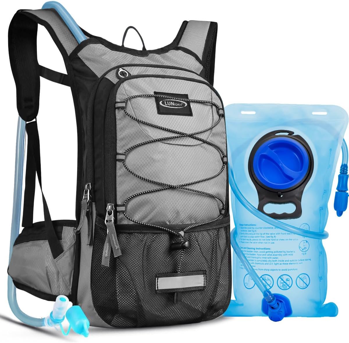 Hydration Backpack with 3L Water Bladder, Small Hydration Pack Backpack for Men Women, Lightweight Water Backpack with Cooler Layer for Running, Biking, Hiking
