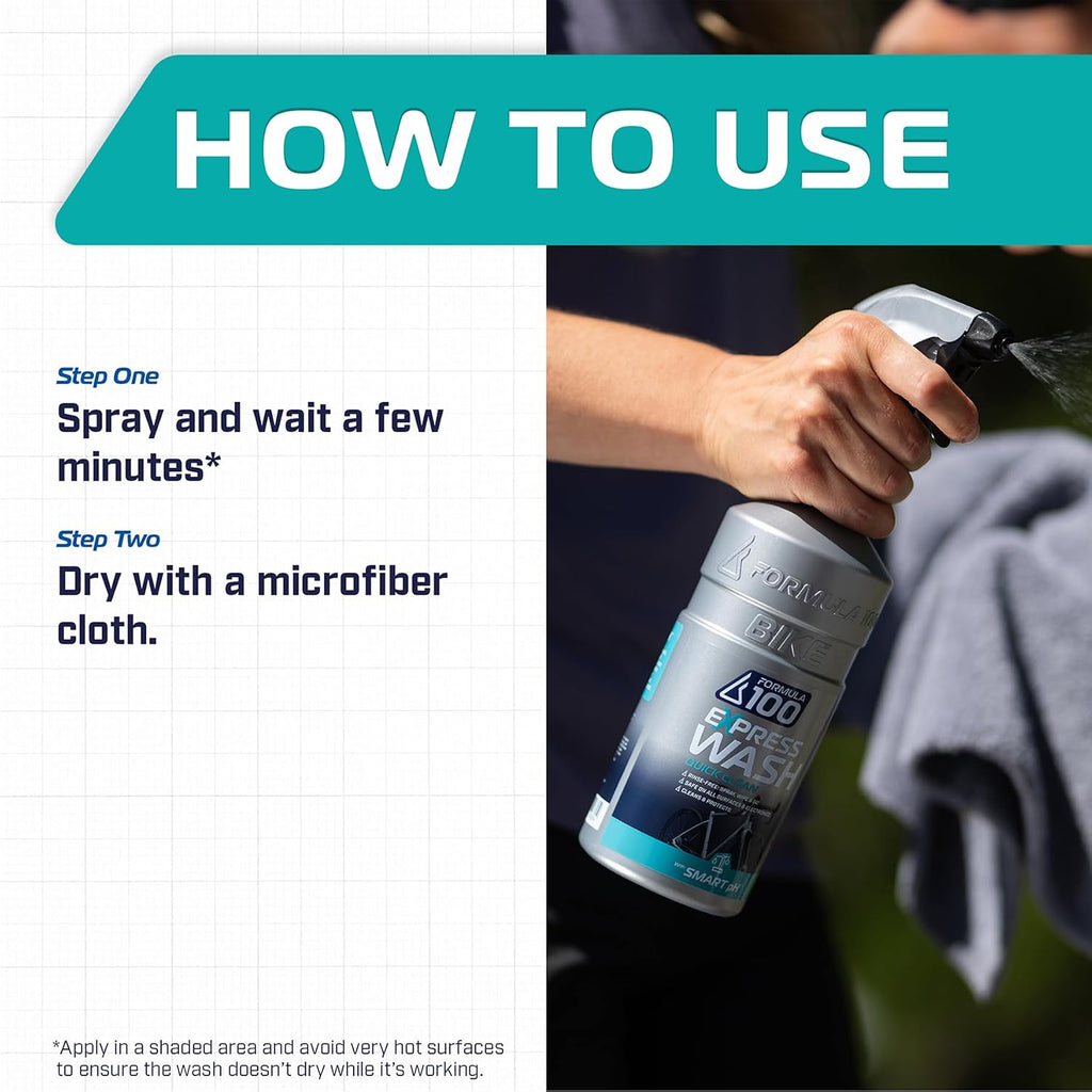 Quick Clean Express Bike Wash – On-the-Go Cleaning for Bicycles & Electric Bikes – Gentle, Effortless, Protects & Preserves Finish