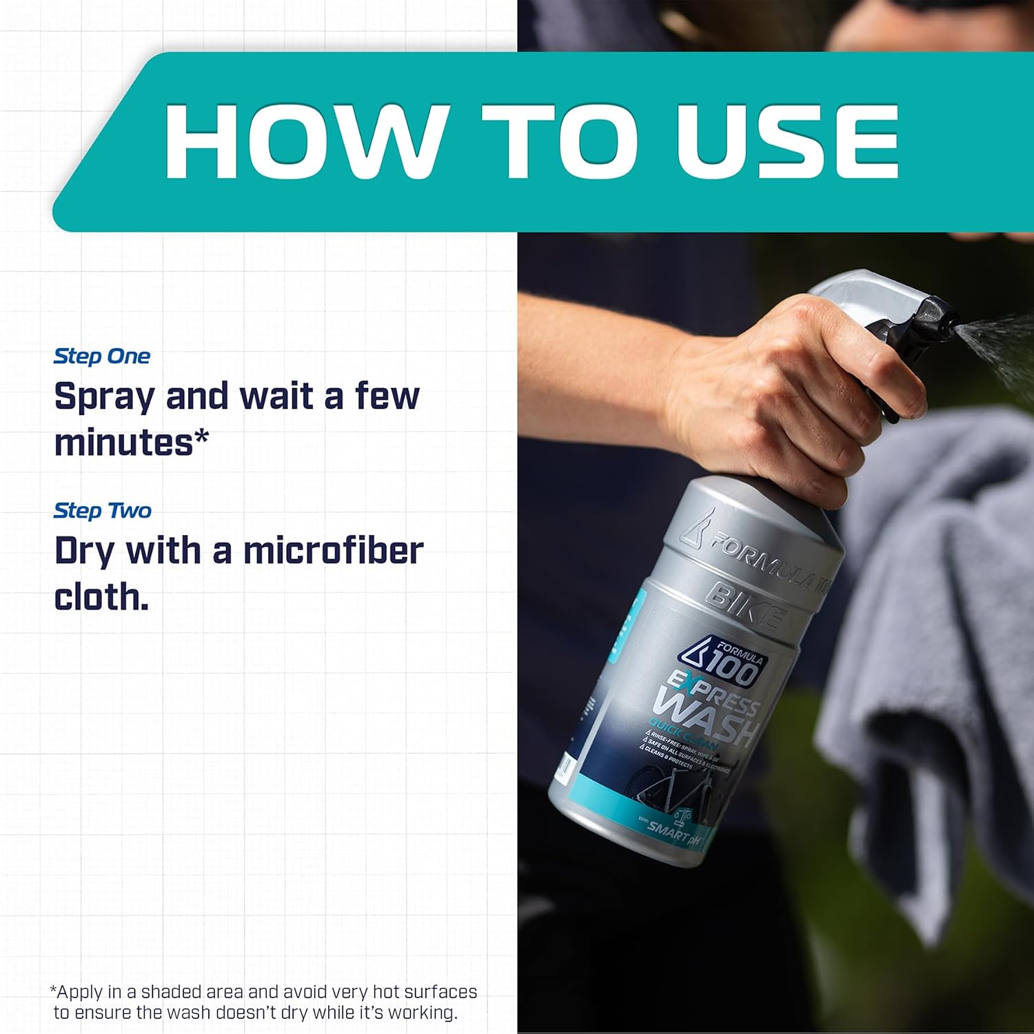 Quick Clean Express Bike Wash – On-the-Go Cleaning for Bicycles & Electric Bikes – Gentle, Effortless, Protects & Preserves Finish