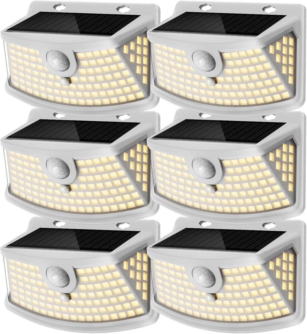 Aootek Solar Motion Sensor Lights Outdoor 120 LEDs, White, 6 Pack