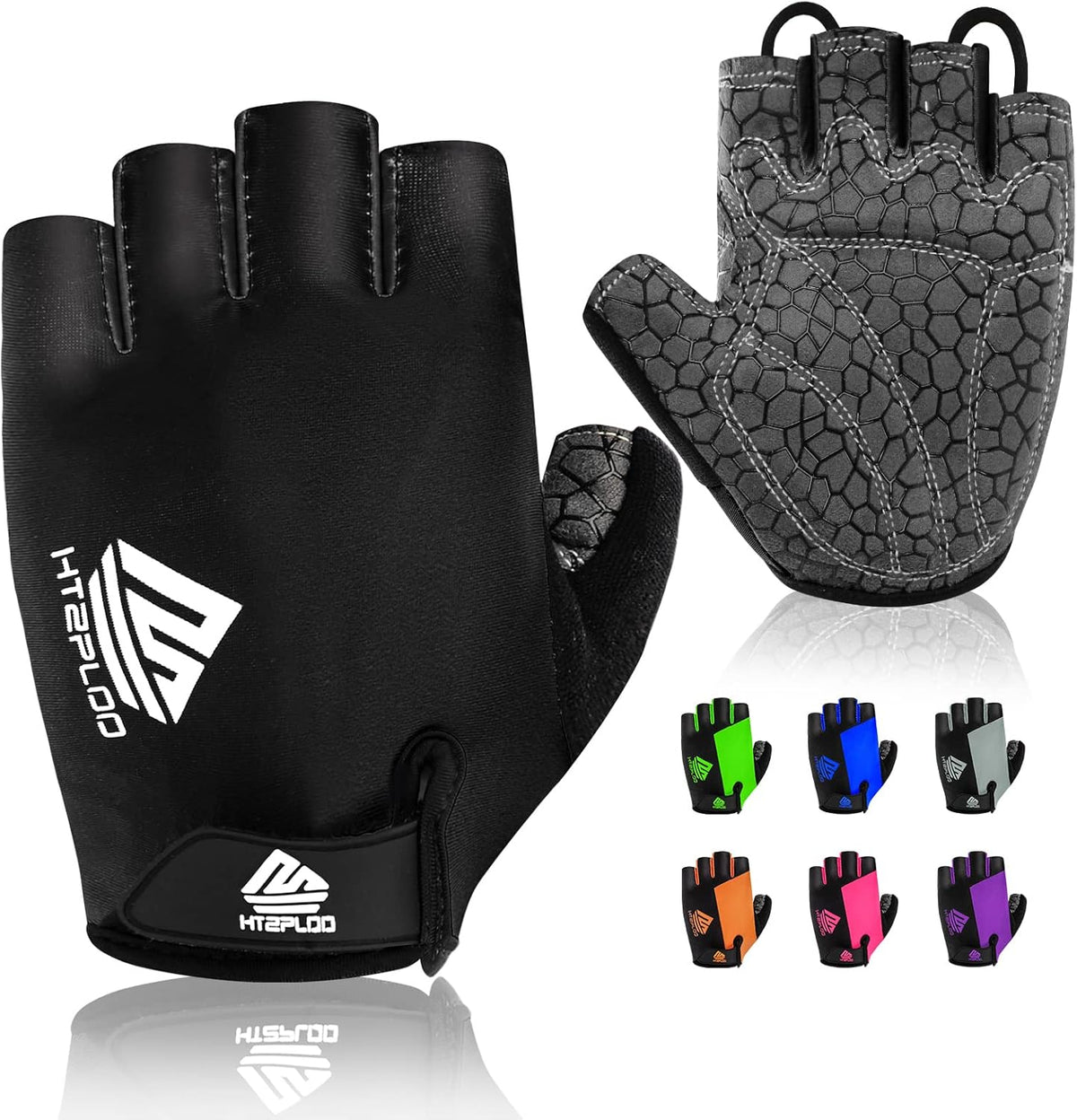 Bike Gloves Cycling Gloves Biking Gloves Bicycle Gloves for Men Women with Anti-Slip Shock-Absorbing Pad,Light Weight Half Finger Gloves for Cycling Workout Training Outdoor