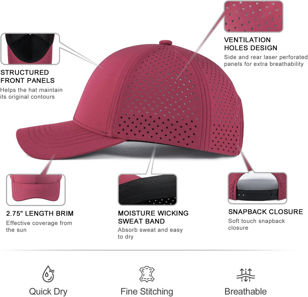 VOBOOM Men Laser Mesh Ball Cap Snapback Baseball Cap