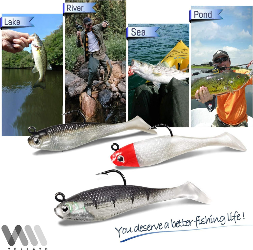 Soft Fishing Lures Paddle Tail Swim Baits for Bass Fishing