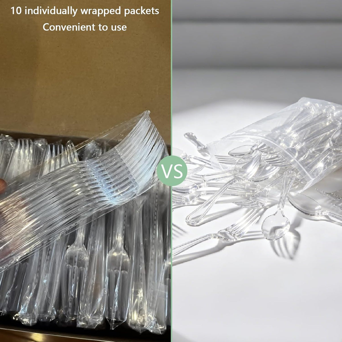 360 Count Plastic Silverware Heavy Duty Clear Cutlery Set for Party Wedding