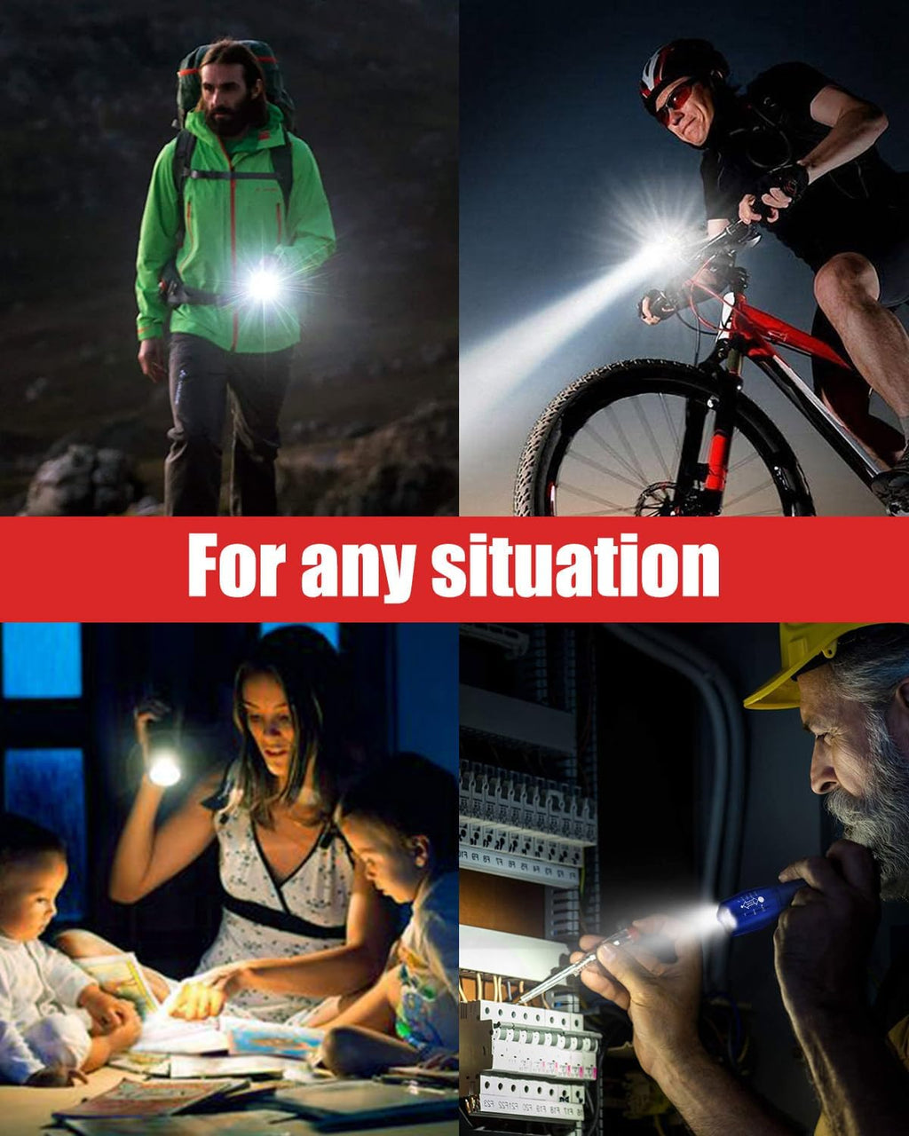 Victoper LED Flashlight 2 Pack Blue, Bright Tactical Torch High Lumens 5 Modes, Waterproof Zoomable Flash Light for Outdoor, Birthday Gifts for Men, Dorm Room Hiking Camping Essentials Gear for Guys