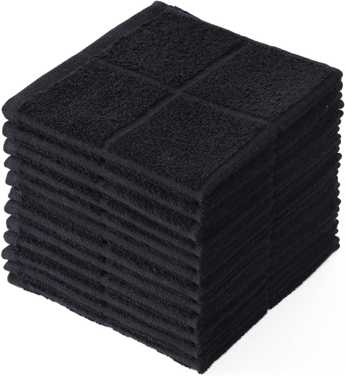 Glynniss Kitchen Dish Cloths for Washing Dishes, Black Terry Dish Rags